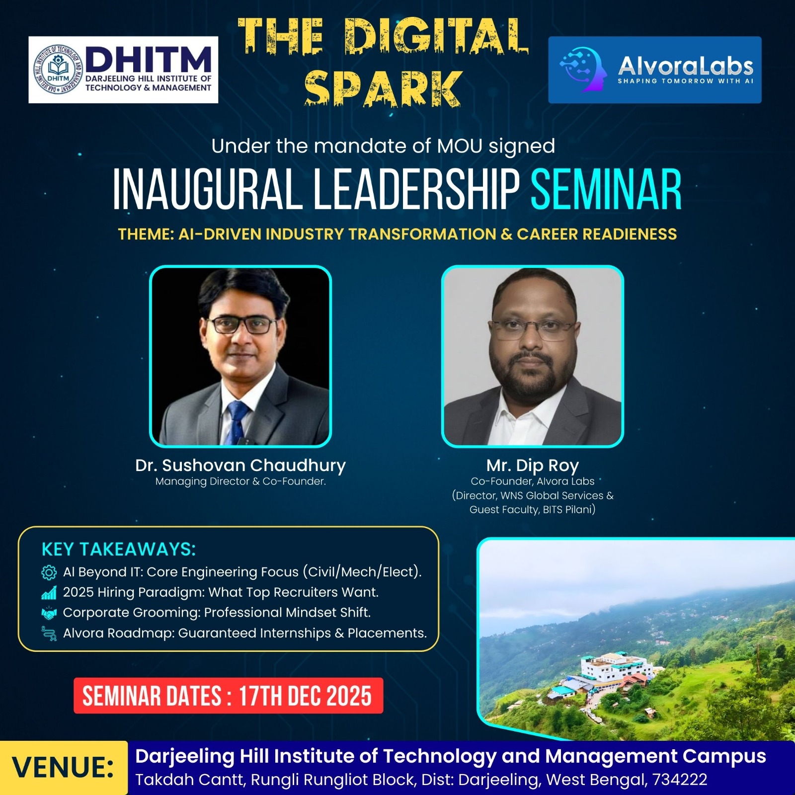 AIvoraLabs Conducts AIML Industry Awareness Seminar at Darjeeling Hill Institute of Technology & Management